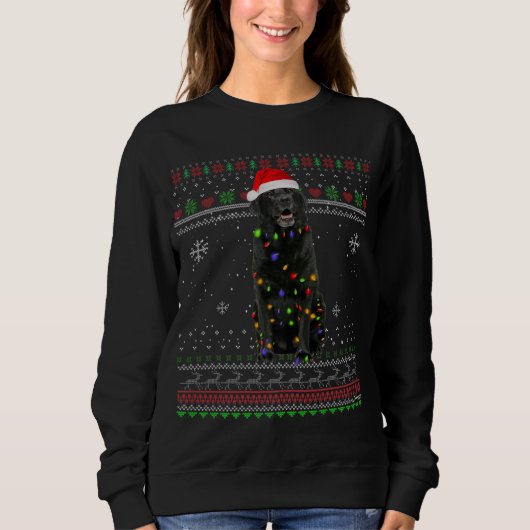Black Lab Lights Funny Christmas Pajama Geschenk X Sweatshirt (Vorderseite)