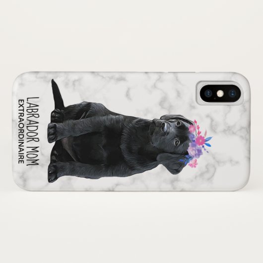 Black Lab Mama Welppy Labrador Case-Mate iPhone Hülle (Rückseite (Horizontal))