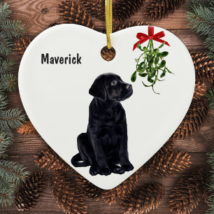 Black Lab Mistletoe Weihnachtsschmuck