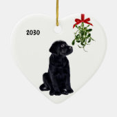 Black Lab Mistletoe Weihnachtsschmuck (Hinten)