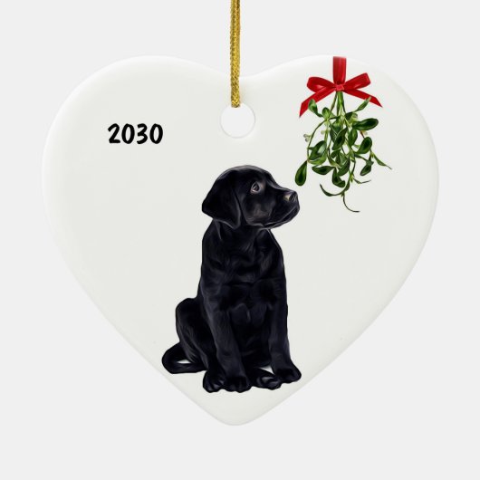 Black Lab Mistletoe Weihnachtsschmuck (Hinten)