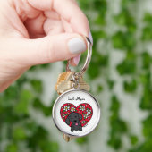 Black Lab Mom Floral Heart Keychain Schlüsselanhänger (Hand)