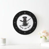 Black Lab Mom (Labrador Retriever Mom) Cute Dog Große Wanduhr (Zuhause)