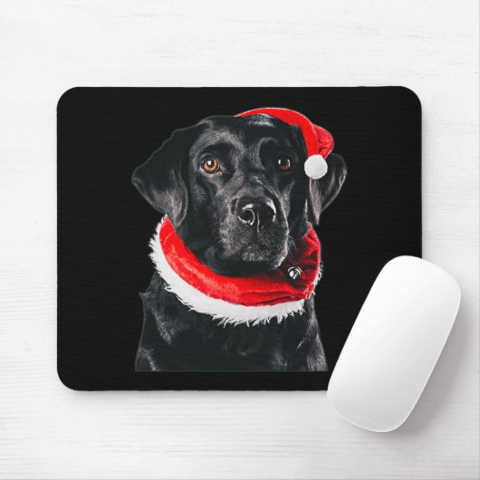 Black Lab Niedliche Weihnachtsmannmütze Bilder Wei Mousepad (Mit Mouse)