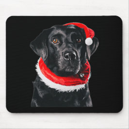 Black Lab Niedliche Weihnachtsmannmütze Bilder Wei Mousepad