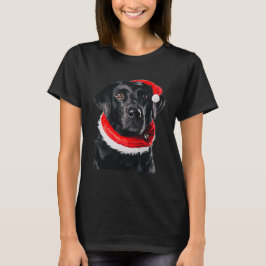 Black Lab Niedliche Weihnachtsmannmütze Bilder Wei T-Shirt