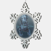 Black Lab Ornament Blue Hund Weihnachtsdekoration (Rechts)