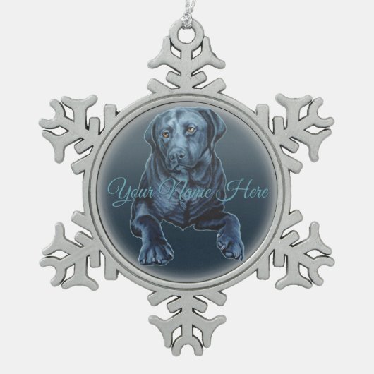 Black Lab Ornament Blue Hund Weihnachtsdekoration (Vorderseite)