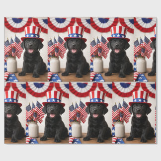 Black Lab Patriotic Uncle Sam Hat gift  Geschenkpapier