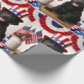 Black Lab Patriotic Uncle Sam Hat gift Geschenkpapier (Ecke)