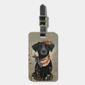 Black Lab Patriotic Whimsical Labrador Retriever Gepäckanhänger (Vorderseite vertikal)