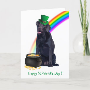 Black Lab Pot Of Gold St.Patrick's Day Feiertagskarte