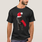 Black Lab Puppy Dog Image Santa Hat Cute Christmas T-Shirt (Vorderseite)