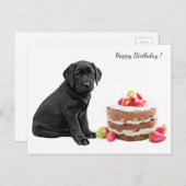 Black Lab Puppy - Hund Happy Birthday - Labrador Postkarte (Vorne/Hinten)