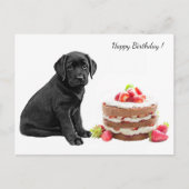 Black Lab Puppy - Hund Happy Birthday - Labrador Postkarte (Vorderseite)