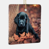 Black Lab Puppy Keramikornament (Rechts)