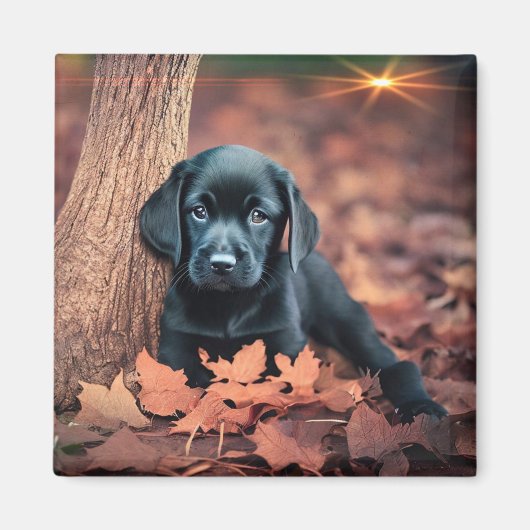 Black Lab Puppy Magnet (Vorne)