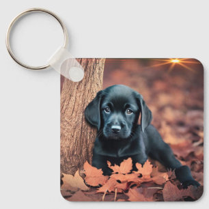 Black Lab Puppy Schlüsselanhänger