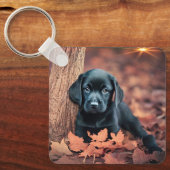 Black Lab Puppy Schlüsselanhänger (Vorderseite)