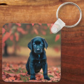 Black Lab Puppy Schlüsselanhänger (Rückseite)