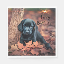 Black Lab Puppy Serviette