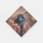 Black Lab Puppy Serviette (Ecke)