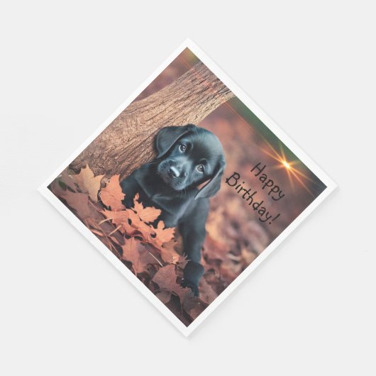 Black Lab Puppy Serviette (Ecke)