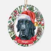 Black Lab Retriever Custom Dog Weihnachtsschmuck (Links)