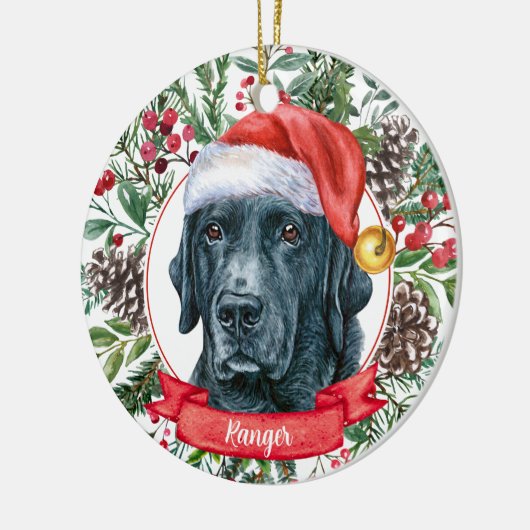 Black Lab Retriever Custom Dog Weihnachtsschmuck (Links)