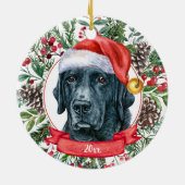 Black Lab Retriever Custom Dog Weihnachtsschmuck (Hinten)