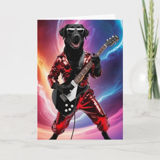 Black Lab Rock Star Card Karte (Vorderseite)