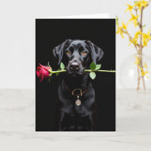 Black Lab Rose Valentine Card Karte (Gelbe Blume)
