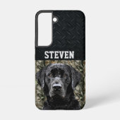 Black Lab Rugged Camouflage Name Cool Hunde Tier H Samsung Galaxy Hülle (Rückseite)