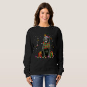 Black Lab Santa Christmas Tree Lights  Xmas Pjs Bo Sweatshirt (Vorne ganz)