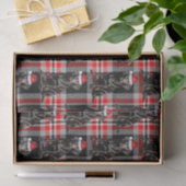 Black Lab Santa Dog auf Karierten Weihnachtsfeiert Seidenpapier (Geschenk)