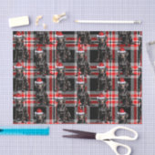 Black Lab Santa Dog auf Karierten Weihnachtsfeiert Seidenpapier (Handwerk)