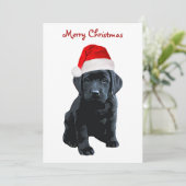 Black Lab Santa Dog Frohe Weihnachten - Labrador H (Stehend Vorderseite)