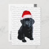 Black Lab Santa Dog Frohe Weihnachten - Labrador H (Vorne/Hinten)