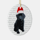 Black Lab Santa Dog - Frohe Weihnachts Labrador Hu Keramik Ornament (Rechts)