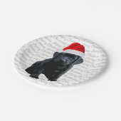 Black Lab Santa Dog - Frohe Weihnachts Labrador Hu Pappteller (Schrägansicht)