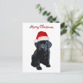 Black Lab Santa - Frohe Weihnachten - Labrador Hun (Stehend Vorderseite)