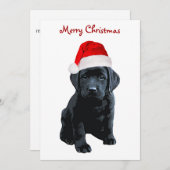 Black Lab Santa - Frohe Weihnachten - Santa Dog Einladung (Vorne/Hinten)