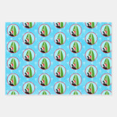 Black Lab Santa Surfboard Seagull Gift Wrap Set 3 Geschenkpapier Set (Vorderseite)