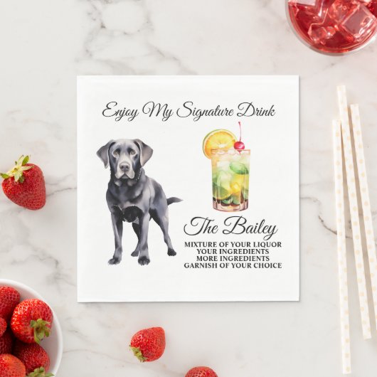 Black Lab Signature Drink Wedeltier Serviette (Beispiel)