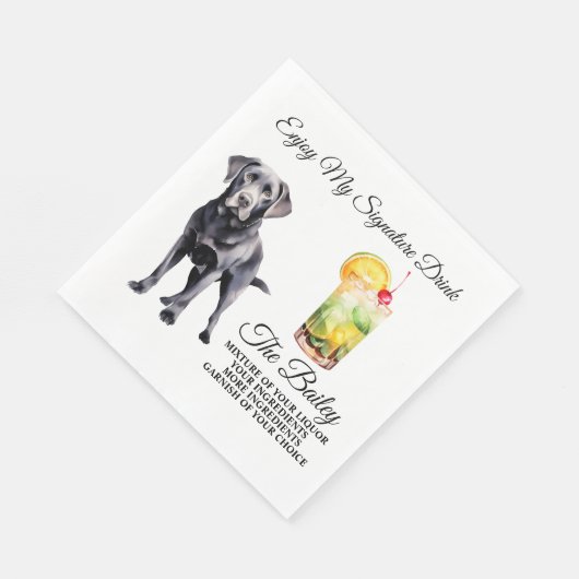 Black Lab Signature Drink Wedeltier Serviette (Ecke)