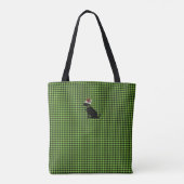 Black Lab Silhouette Christmas Gingham Festive Tasche (Rückseite)