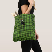 Black Lab Silhouette Christmas Gingham Festive Tasche (Von Nahem)
