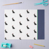 Black Lab Silhouette Christmas Pattern Blue Karo Seidenpapier (Basteln)