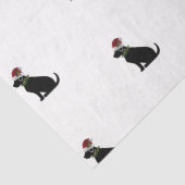 Black Lab Silhouette Christmas Pattern Blue Karo Seidenpapier (Detail)