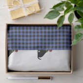 Black Lab Silhouette Christmas Pattern Blue Karo Seidenpapier (Geschenk)
